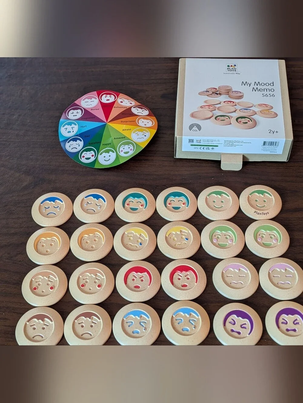 PlanToys Game Wooden Natural Montessori My Mood Memo Emotional Recognition 5656